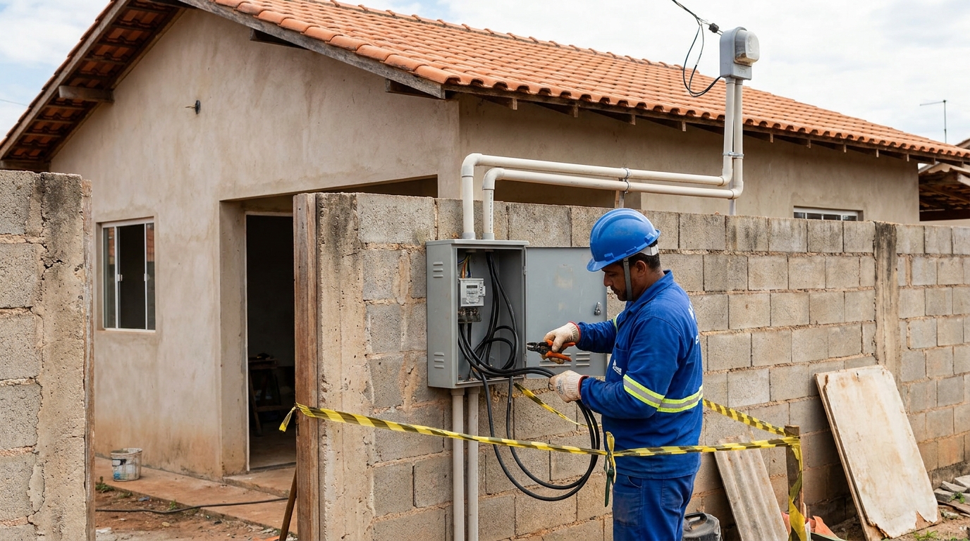Eletricista instalando padrao de energia em Canoas‑RS
