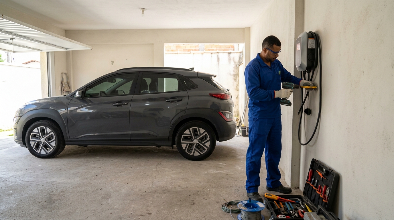 Instalacao de carregador de carro eletrico em Canoas‑RS