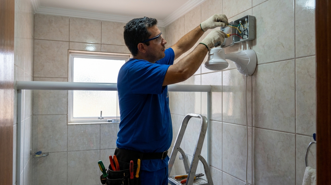 Instalacao de chuveiro eletrico profissional em Canoas‑RS