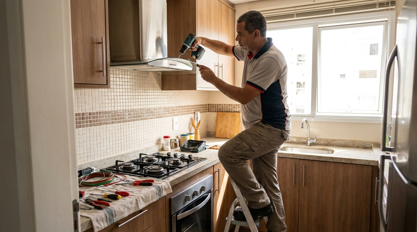 Instalacao de coifa e exaustor profissional em Canoas‑RS