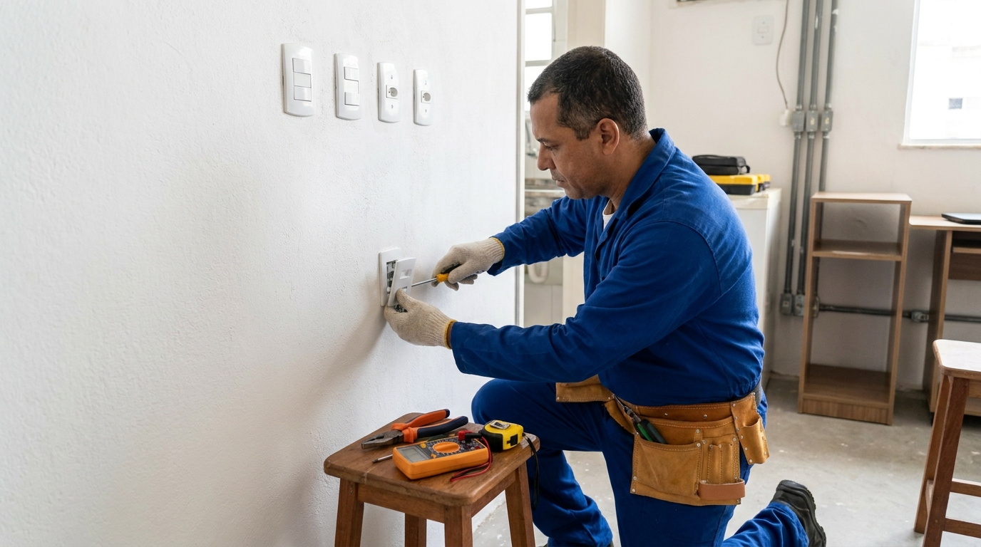 Instalacao de tomada e interruptor profissional em Canoas‑RS