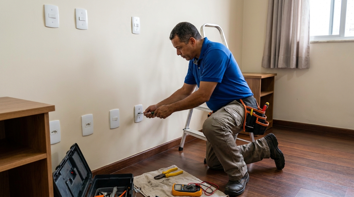 Instalacao de tomada e interruptor residencial em Canoas‑RS