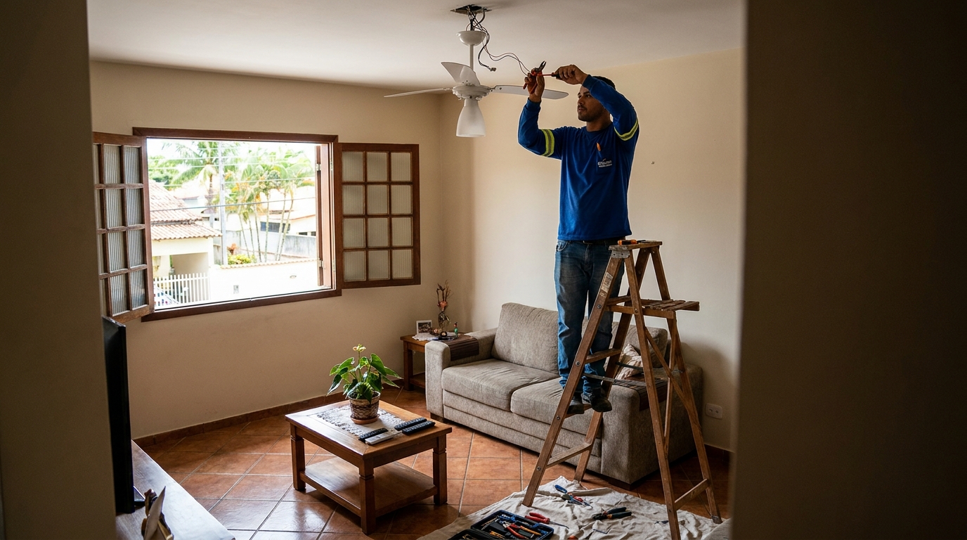 Instalacao de ventilador de teto profissional em Canoas‑RS