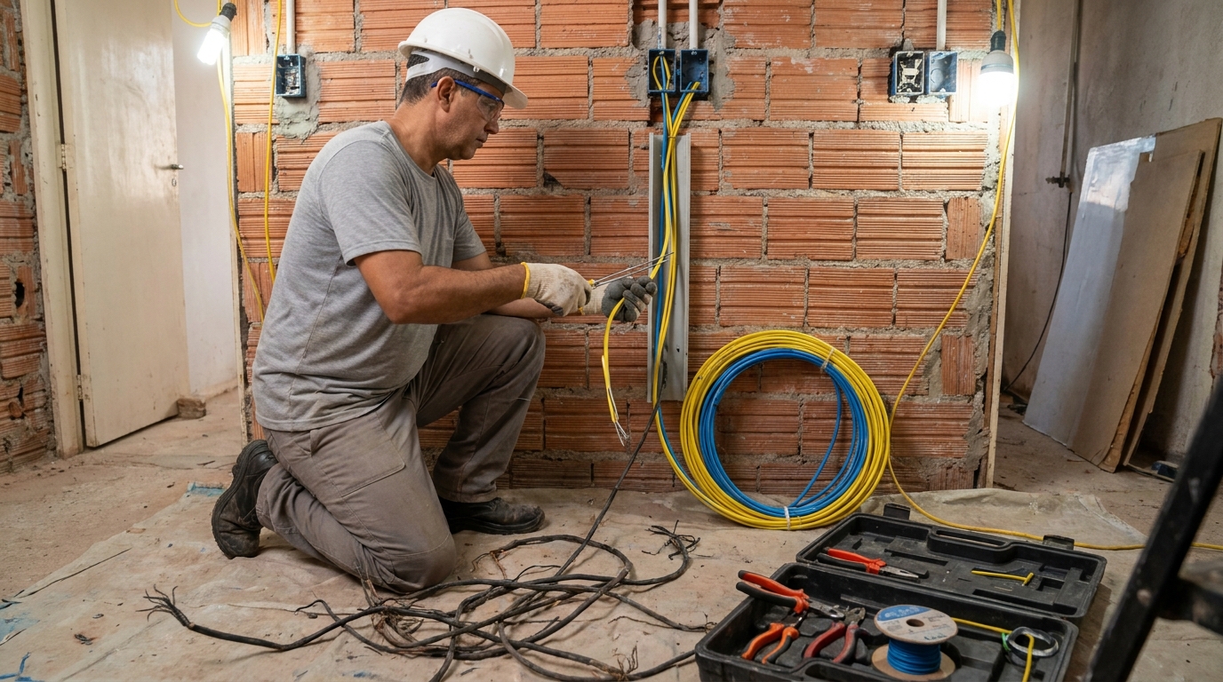 Troca de fiacao eletrica residencial em Canoas‑RS